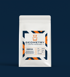 Geometry Coffee Roasters Compass Blend. 50% Brazil 50% Guatemala Coloured 