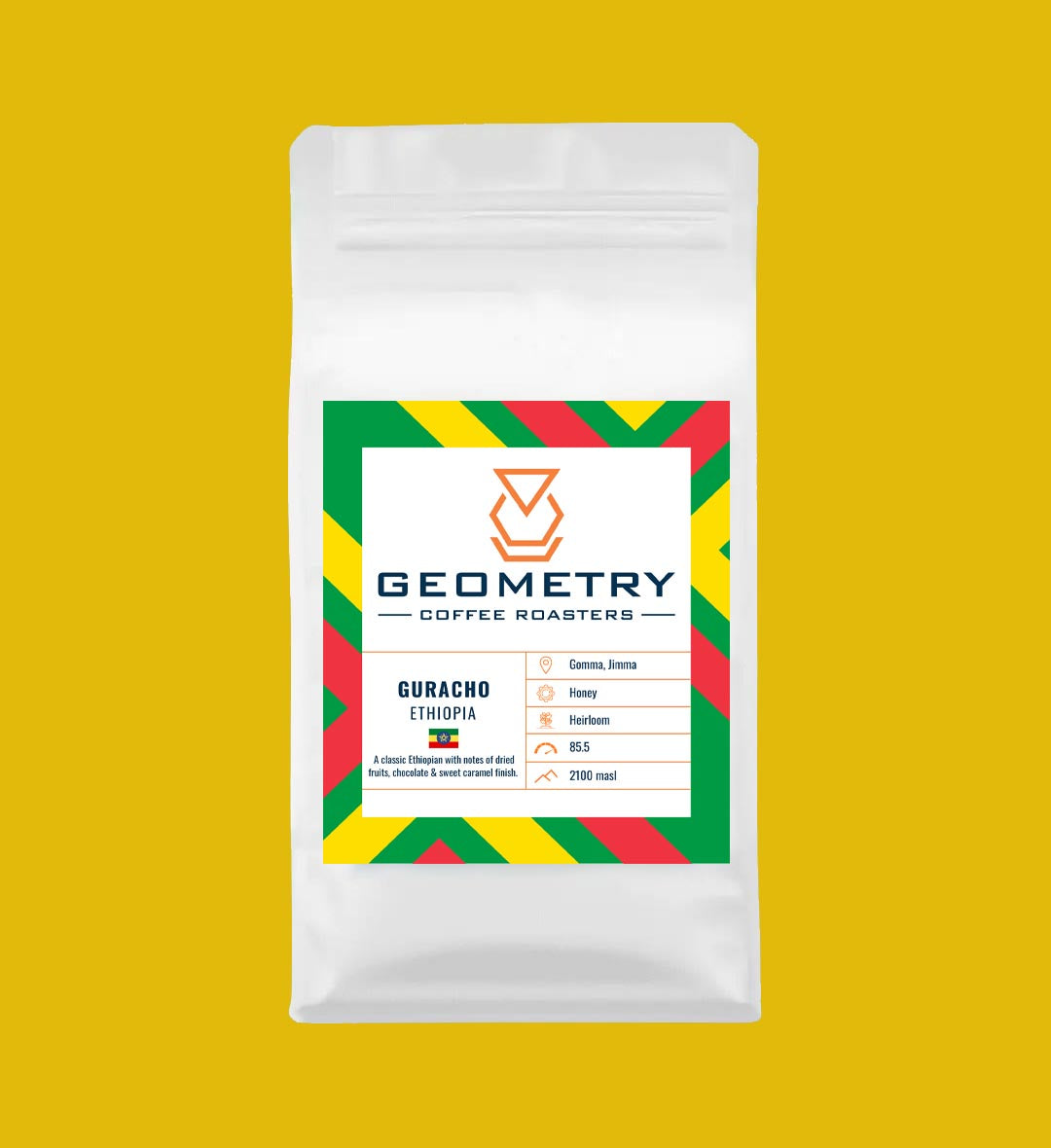 Guracho is an Ethiopian specialty coffee by Geometry Coffee Roasters Galway