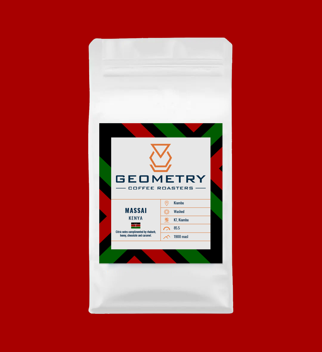 Geometry Coffee Roasters Kenya Massai red background