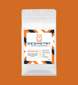 Geometry Protractor blend roasted Specialty Coffee beans. Colombian Viani