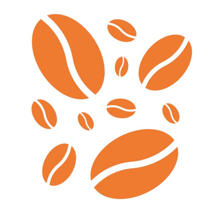 Geometry Coffee roasters orange coffee beans icon