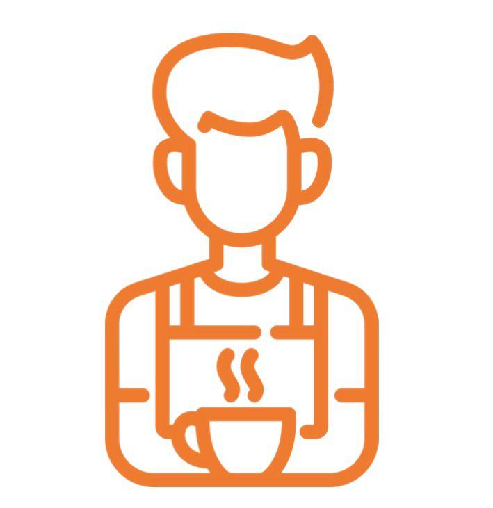Geometry Coffee specialty roasters orange barista icon