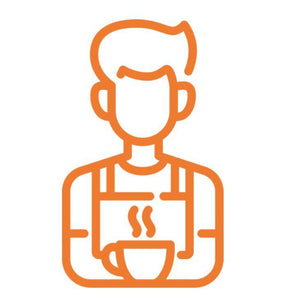 Geometry Coffee specialty roasters orange barista icon
