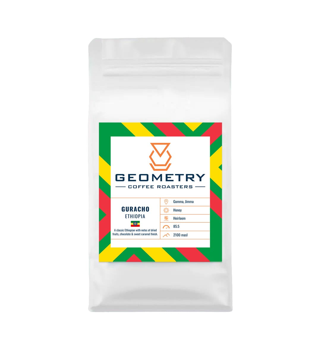 Guracho is a specialty coffee from Ethiopia by Geometry Coffee Roasters Galway